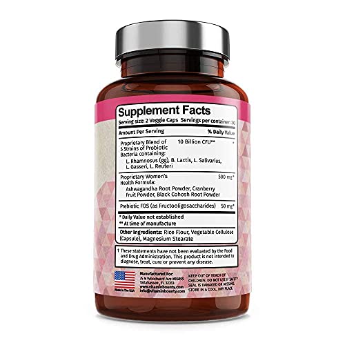 Vitamin Bounty Women's S Probiotics & Prebiotics And Apple Cider Vinegar Capsules Bundle - Bv Defense & Ph Balance, Acv Capsules, Digestive Support, Probiotics For Women - Bundle #TOP3