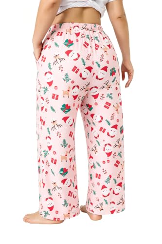 Image of FLYCURVY Plus Size Women Pajama Pants with Pocket L-5XL