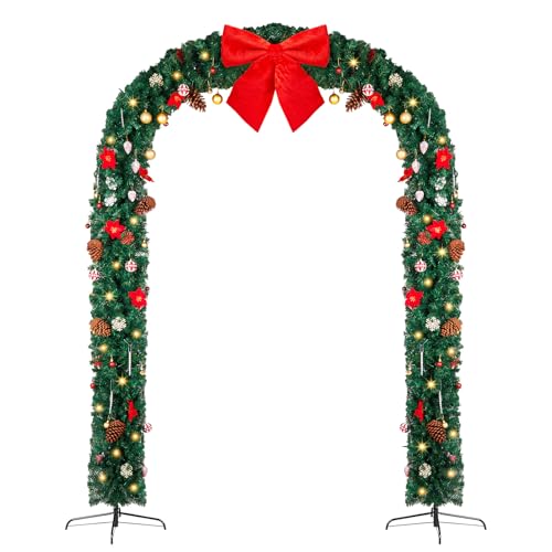 VINGLI 8FT Pre-Lit Christmas Archway with 350 LED Lights –