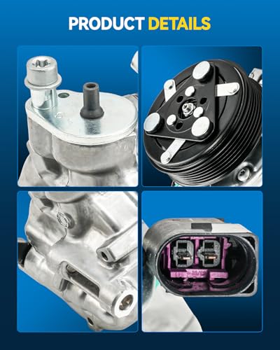Image of PHILTOP 158506 Air Conditioner AC Compressor with Clutch for Volkswagen Jetta 2017-2018, 2016 2.0T /1.4T /1.8T,Passat 2017, 2018 3.6L, 2016 1.8T,Atlas 2018 3.6L,Beetle 2016-2017, 2015 1.8T