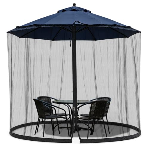 WANRU 11-13FT Mosquito Net for Patio Umbrella w Zip Net Only