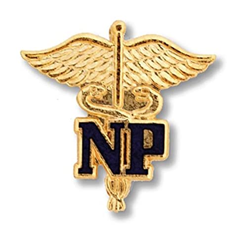 Image of Prestige Medical Emblem Pin, NP (Letters on Caduceus)