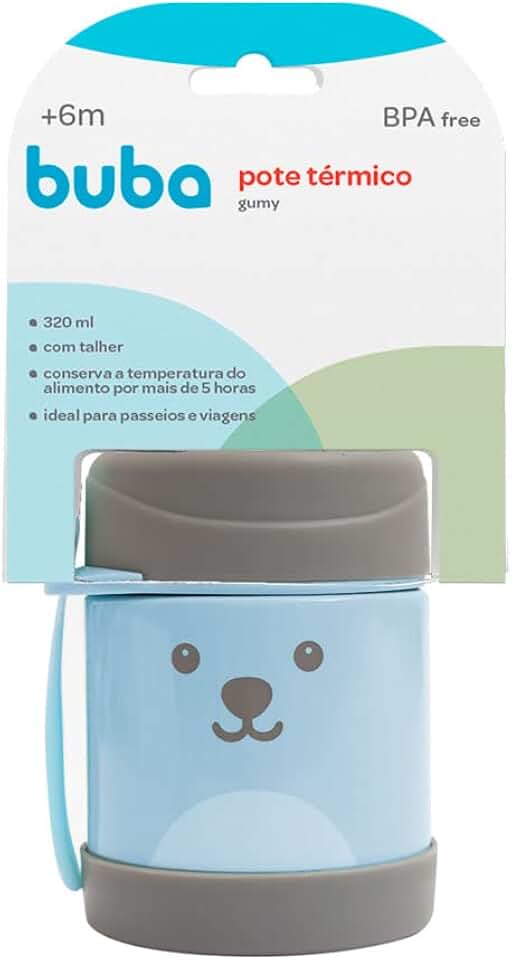 Buba Pote Termico C/Colher - Gumy Azul Azul