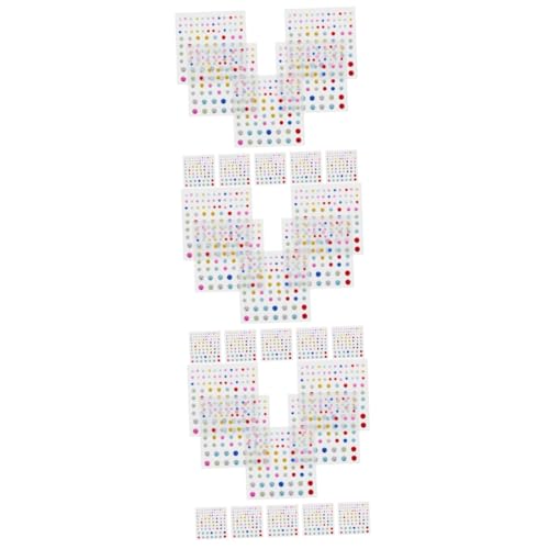 Housoutil 4sets Facial Diamond Sticker Gems Diamond Sticker Clear Rhinestones Gem Adults Rhinestone Face Acrylic Colorful 10sheets*4