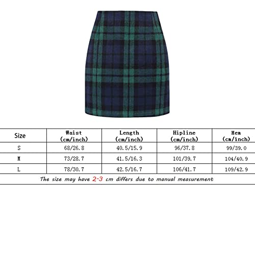 Saia de tweed feminina – Saia lápis evasê, minissaia feminina de lã para outono e inverno, saia lápi