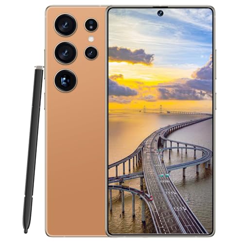 Unlocked Cell Phones C25 Ultra Smart Phone 2025 Android 14 Mobile Phone with Build-in Pen, 12GB+512GB, 7" Display, 108MP+68MP Camera 8000 mAh 5G Dual SIM (Sunset Oranges)