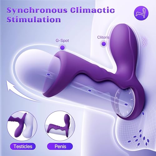 Image of Vibrating Cock Ring Sex Toys for Men - MOOLIGIRL Penis Ring Vibrator with 10 Vibrations, Adult Male Sex Toy for Longer Harder Stronger, Double Penis Vibrators, Couples Mens Male Adult Sex Toys & Games