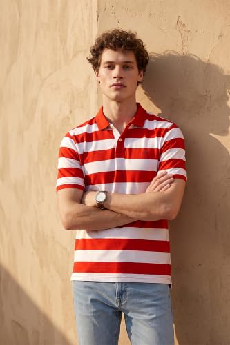 Image of Peter England Men's Cotton Regular Fit Polo T-Shirt
