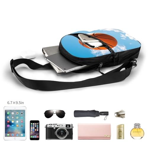 Basketball in the Air Print Men's and Women's Foldable Crossbody Bag,Sports Crossbody Bags,and Daily Chest Bags4