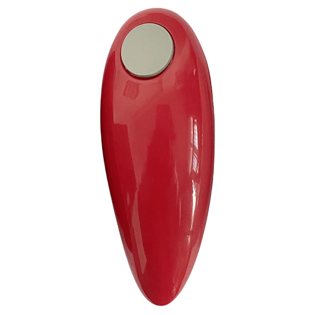 Abrelatas eléctrico de Borde Liso for Botellas, Funciona a Pilas, un Solo Toque, Ideal for Manos débiles, Todo Tipo frascos(Red)