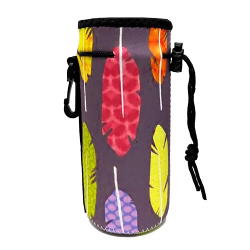 Image of Wanty Neoprene 20 Oz Insulated Water Drink Bottle Cooler Carrier Cover Sleeve Tote Bag Pouch Holder Strap for Climbing Cycling and Running Outdoor Activities
