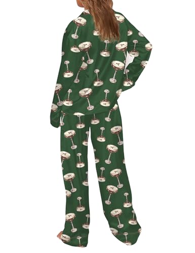 Image of SHESHOW Satin Pajamas for Women Set Long Sleeve Button Down Sleepwear 2 Piece Nightwear Women Pjs Sets Size XS-XXL
