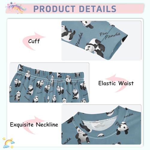 Cotton Pajamas Set 2 Piece Soft Comfy Cute Panda Pjs Long Sleeve Lounge Sleepwear4