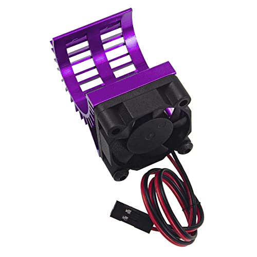 Sharegoo Aluminum 380 390 Motor Heatsink With Cooling Fan Electric Engine Heat Sink Compatible With Hsp Hpi Wltoys Himoto Redcat 1/16 1/18 Rc Car (Purple) #TOP5