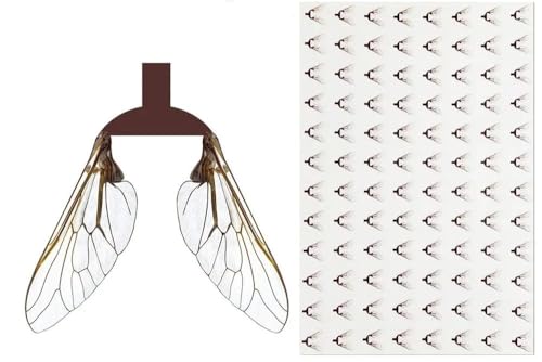 Quintathletic 96pcs Realistic Fly Wing Pre-cut Fly Tying Insect Wings Synthetic Stonefly Mayfly Bottle Trout Lure Tying Materials
