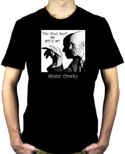 Aleister Crowley Men's T-Shirt The Great Beast 666 Occult Black Magician (XX-Large) Apparel