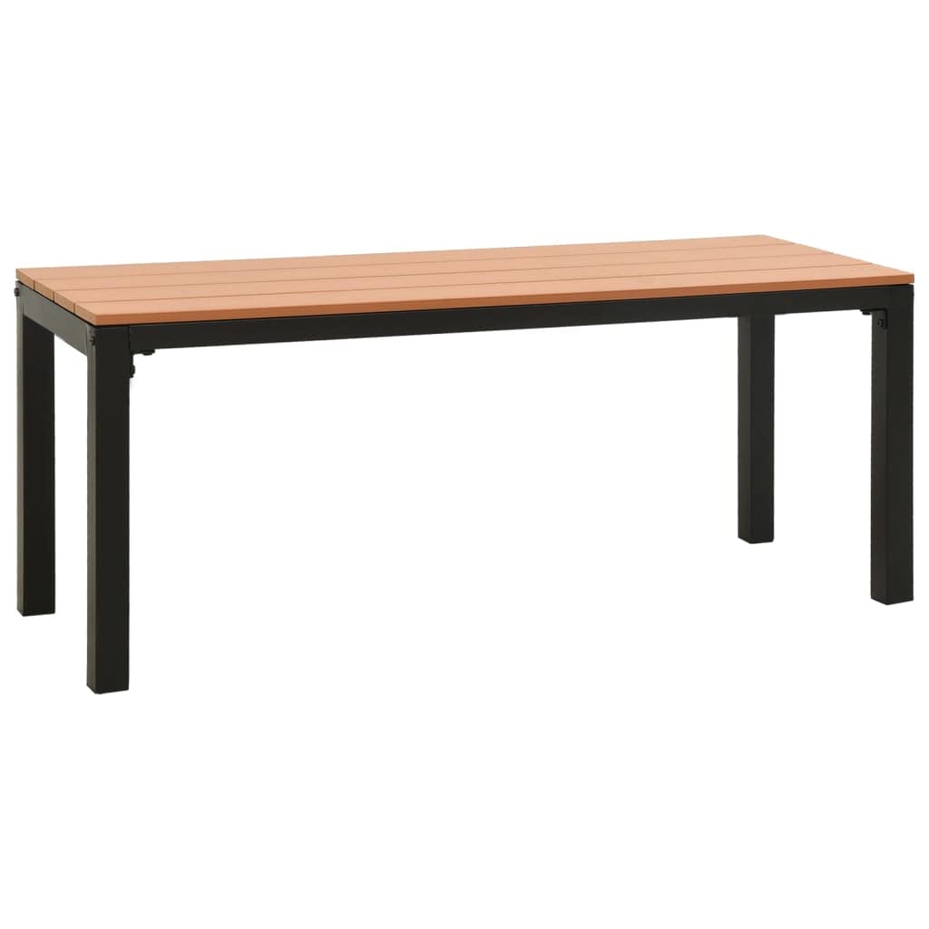 vidaXL Gartenbank Witterungsbeständig Sitzbank Parkbank Gartenmöbel Bank Balkonbank Terrassenbank Terrasse Garten Outdoor 110cm Stahl WPC Braun Schwarz