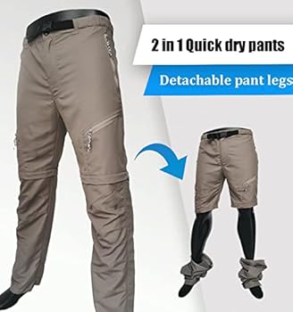 Men's Convertible Zip Off Hiking Trousers with Pockets