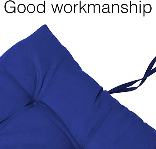 Image of Super Comfy Long Rocking Chair Cushion /Bench Back Seat Pad Cotton Handmade Quilts (Navy Blue -18 x 50 Inch)
