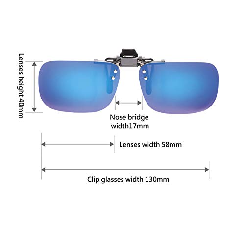 Image of POLARS DESIGN Clip On Flip Up Polarized Len Sunglasses Over Prescription Myopia Eyeglasses