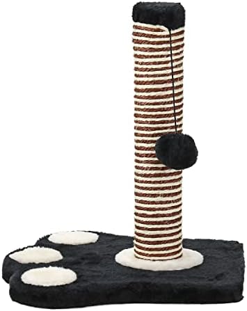 Taylor & Brown 40cm Tall Cat Scratching Post, Cat Scratcher Kitten Scratch Post for Indoor Cats with Sisal Pole 360° Rotating Hanging Ball, Durable Cat Furniture Covered with Soft Plush Carpet