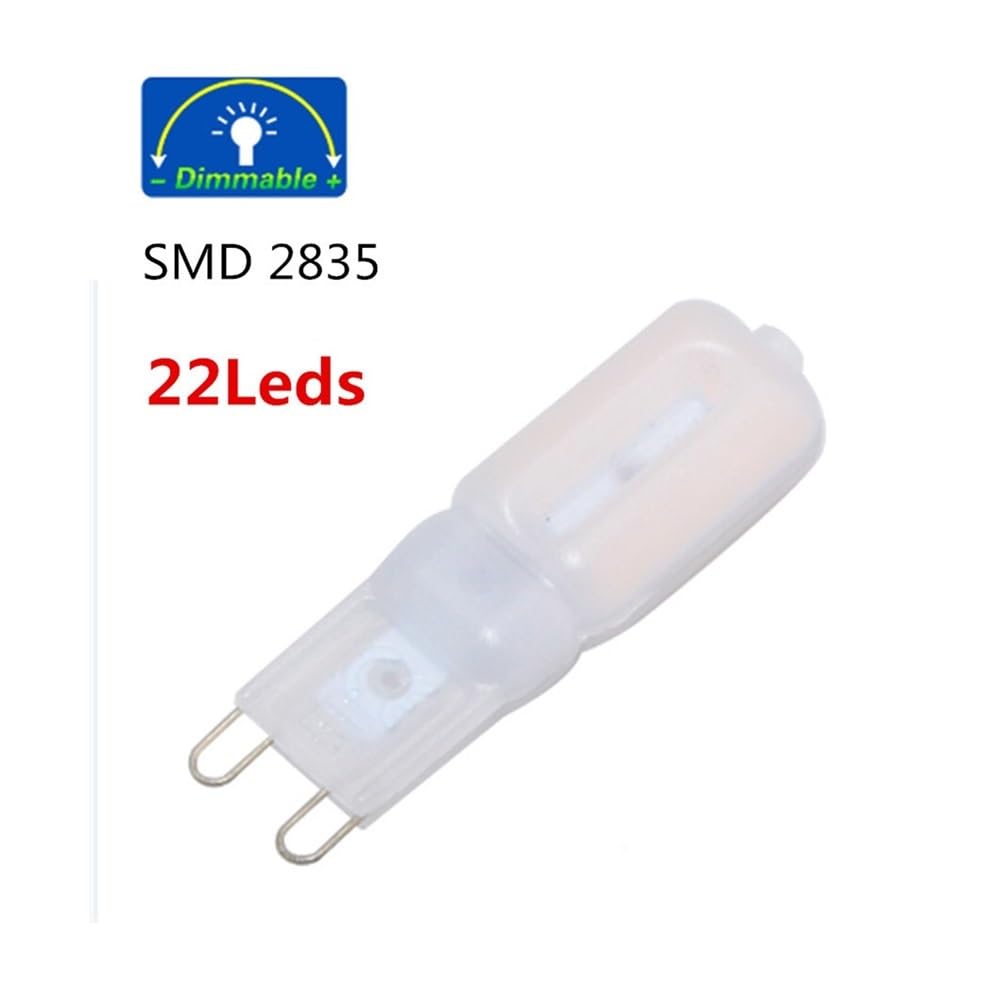 HHF Illuminazione domestica, Confezione da 50, Lampada a LED AC220V Dimmerabile G9 5W SMD2835 Lampadina a LED Lampadario di cristallo(Warm White)