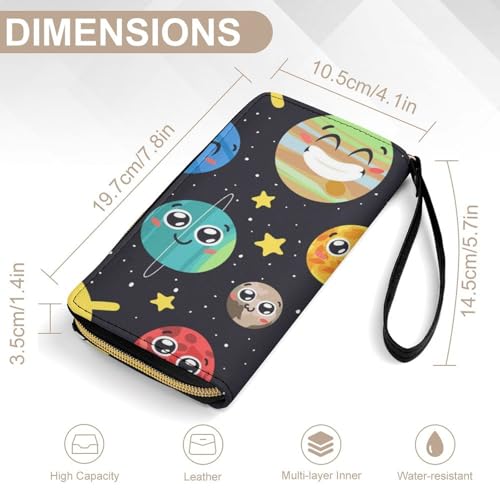 Solar System Space Star Portable Long Wallet for Women Men Zipped Travel Purse Credit Card Holder Coin Pouch2