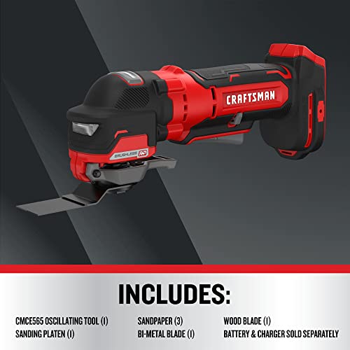 Image of CRAFTSMAN V20 Cordless Oscillating Tool, Multi-Tool, Up to 19,000 OPM, Bare Tool Only (CMCE565B)