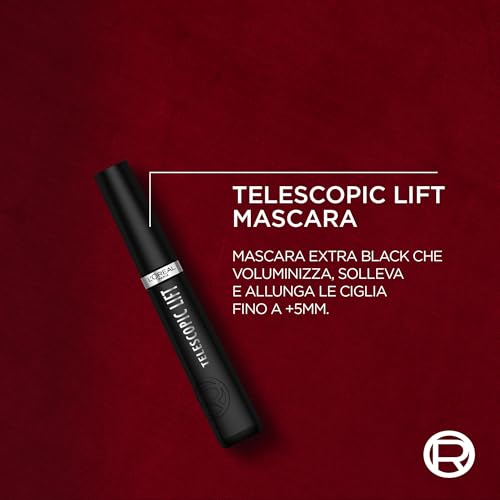 L'oréAl Paris Natale Beauty Regalo Make Up Con Mascara Telescopic Classico Nero, Eyeliner Infaillible Precision Felt Black E Matita Occhi Infaillible Grip Liner Black, Con Beauty Champagne In Velluto - 4