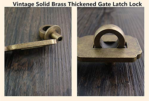 Runningfish Antique Heavy Duty Padlock Hasp Door Clasp，Vintage Solid Brass Thickened Gate Latch Lock，Copper Cabin Hooks And Padlock Eye #TOP2