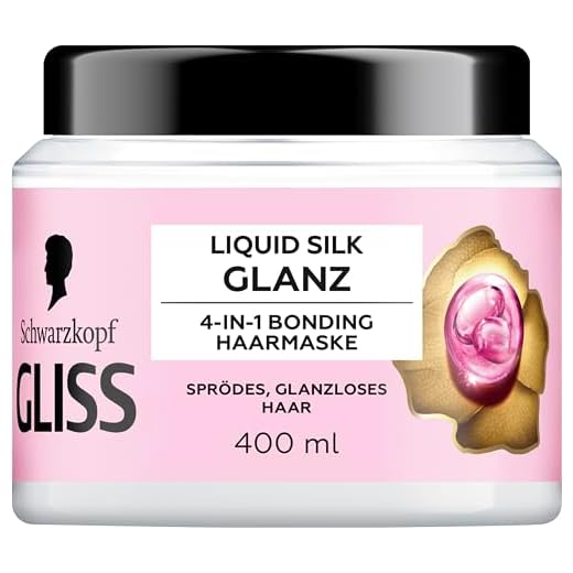 Gliss 4-in-1 Kur Reparatur Liquid Silk (400 ml), Haarkur mit HAPTIQ System & Seide für geschmeidiges Haar voller Glanz, Haarmaske für sprödes, glanzloses Haar