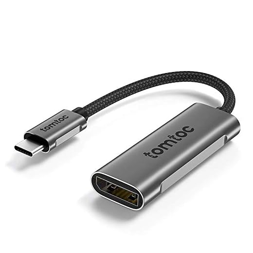 tomtoc USB-C till DisplayPort 1.4-adapter 8K 60Hz, USB 3.1 Type-C/Thunderbolt 3 till DisplayPort-kabel smal aluminiumskal kompatibel med MacBook Pro, MacBook Air, Galaxy S10/S9/S8, XPS 15/13 och mer