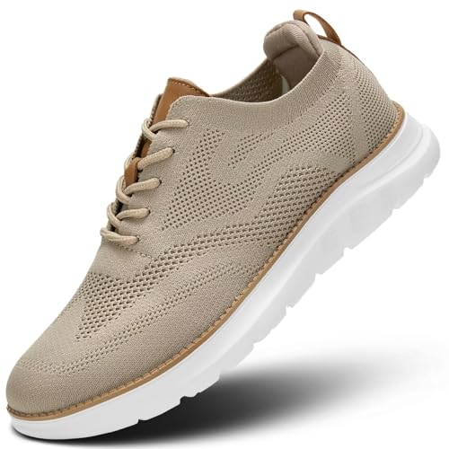 Image of Mens Casual Dress Oxfords Shoes Fashion Mesh Work Business Walking Sneakers Comfortable Lightweight Soft Sole