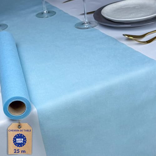 NATUARTE, Chemin de Table Bleu Ciel, Rouleau de Feutrine de 25 mètres x 30 centimètres,...