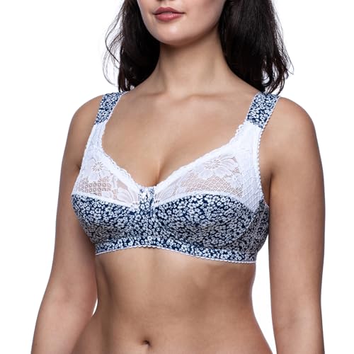 Image of Cotton Wireless Bra No Underwire Full Coverage Plus Size Sleep Minimizer