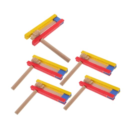 CHICAMPERA 5pièces Cliqueur à Bruit Mexicain Bois Rotatif Générateur De Bruit pour Maison Événements Fêtes Anniversaire