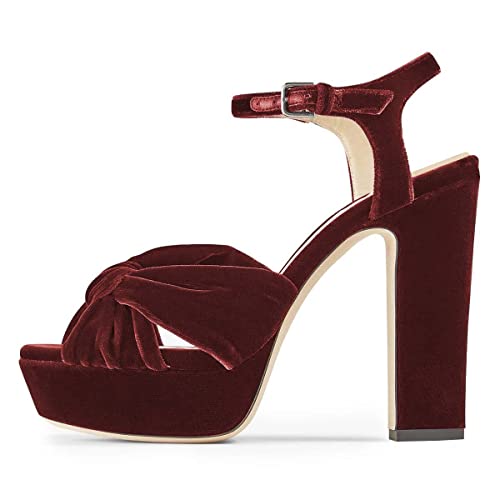 FSJ Women Platform Chunky Block High Heel Sandals Peep Toe Ankle Strap Party Evening Dress Pumps Shoes Size 4-15 US2