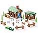 SainSmart Jr. Wooden Log Cabin Set Farm Building House Toy for Toddlers, 122 PCS Classic STEM Construction Kit with Colorful Wood Logs Blocks for 3+ Years Old