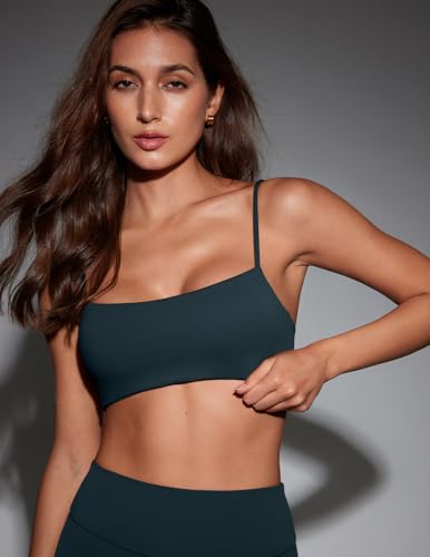Image of INGIA Womens Square Neck Sports Bra Workout Bra | Spaghetti Strap, Padded, Cami,Yoga, Wireless, Square Back, Crop Top, for Women