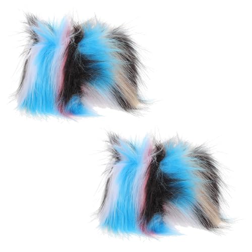 UPKOCH Furry Wrist Arm Warmers Women Faux Fur Plush Winter Accessories One Size Colorful Cozy Fashion