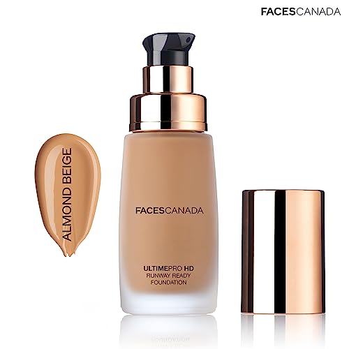 Image of FACES CANADA Ultime Pro HD Runway Ready Foundation - Almond Beige, 30ml | Radiant Flawless Finish | HD High Coverage | Blends Easily | Longwear | Natural Dewy Skin