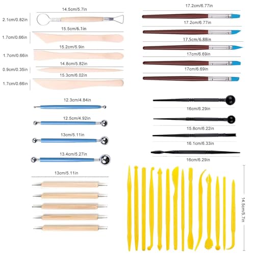 Outils de modélisation multifonctionnels et kit de poterie complet pour adultes - 5