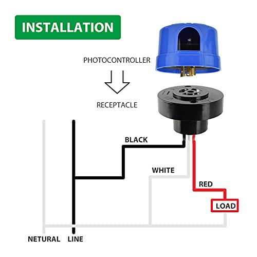 Hgg 1Pcs Photocell Light Sensor,Locking Style Photo Sensor Receptacle,Photo Control Base Light Sensor Switch For Street Garden Outdoor Light #TOP3