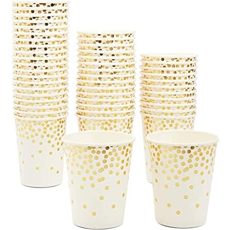 HiPPITY HOP The party collective White & Gold Foil Polka Dot Disposable Paper Cup (Pack of 10) (B08P8GFGL5) Amazon Price History, Amazon Price Tracker