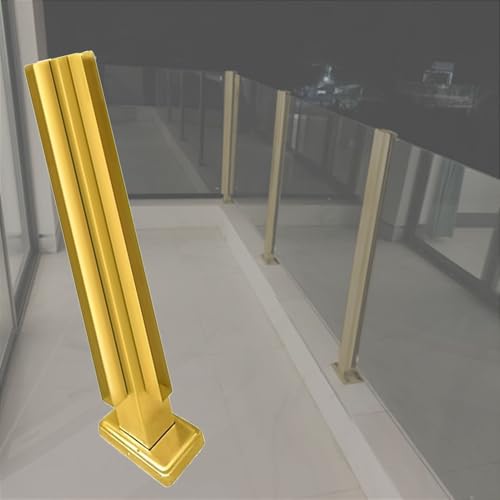 48 44 40 36 32 28 24 in Height Fence Balustrade Post, Porch Glass Fence Clamp Pole, Deck Fence Vitreous Railing Column for Indoor &amp; Outdoor Fences(C-Corner,Height 32in/80cm)