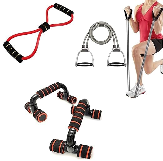 Sixteen Double Toning Tube, Resistance Tube with Push up Bar Combo Home Gym Exercise Equipment for Men and Women (Multi, Pack of 3) (B0CR44X74G) Amazon Price History, Amazon Price Tracker