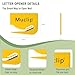 MUCLIP 12 Pack Safety Letter Opener - Hidden Stainless Steel Blade,ABS Ergonomic Envelope Slitter Letter Opener for Mail,Envelope,Packages,Wrapping Paper,Office & Home