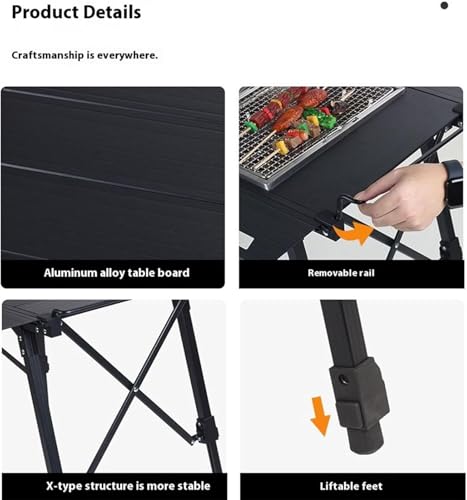 Table camping pliante en aluminium portable avec sac de transport - 5