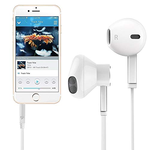 Headphones With Microphone Certified In-Ear Headphone 3.5Mm Noise Isolating Earphones Headset For Laptop Tablet Android Smartphones (White) 1-Pack #TOP2