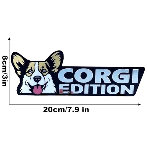 Image of Dog Edition Car Badges Laser Cutting Car Vehicle Emblem,3D Car Badge Automotive Decals Stickers Funy Animal Decor Car Accessories Gifts for Car Truck Rv Boat Exterior Decoration (Corgi)